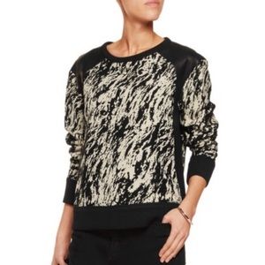 Rag & Bone Leather Jacquard Sweatshirt